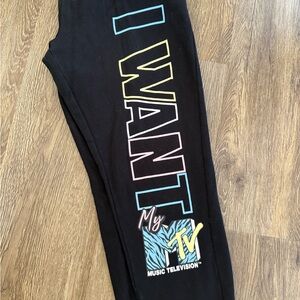 MTV Black Kids Joggers with Colorful Logo